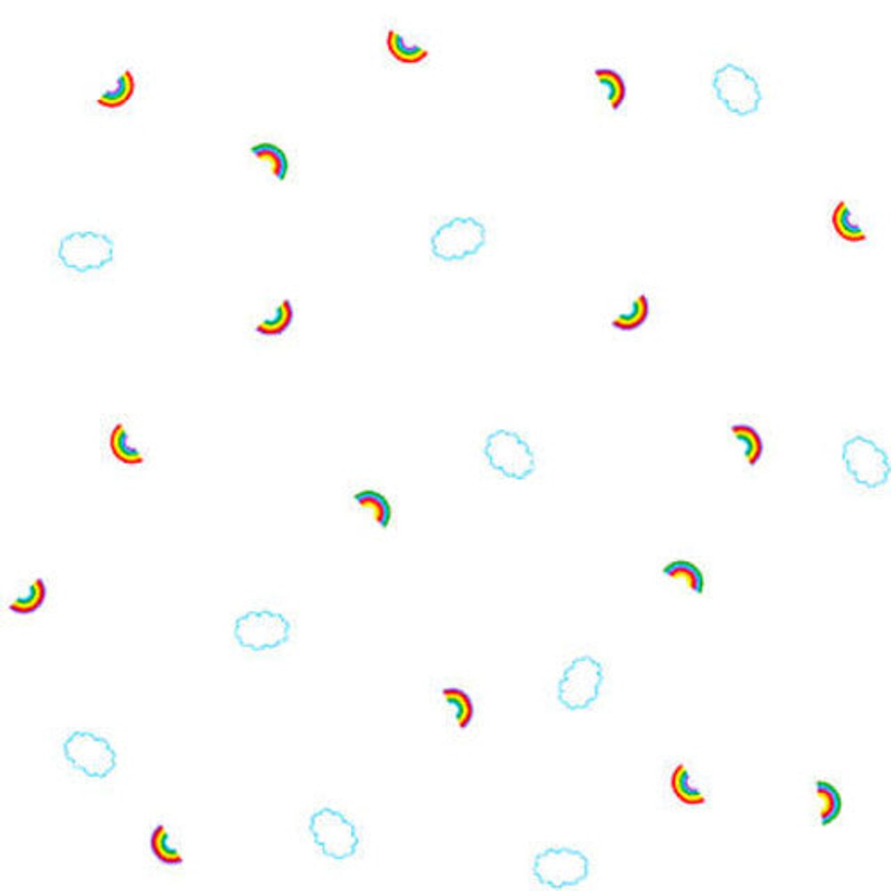 Fabric Blank Quilting White Rainbows Lower the Volume by the Quarter Yard 1947-01